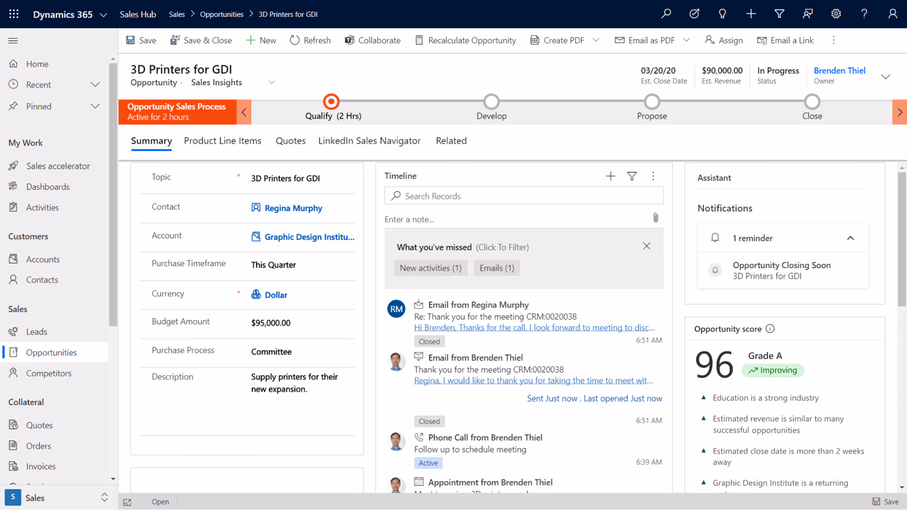 Microsoft Dynamics 365 user interface