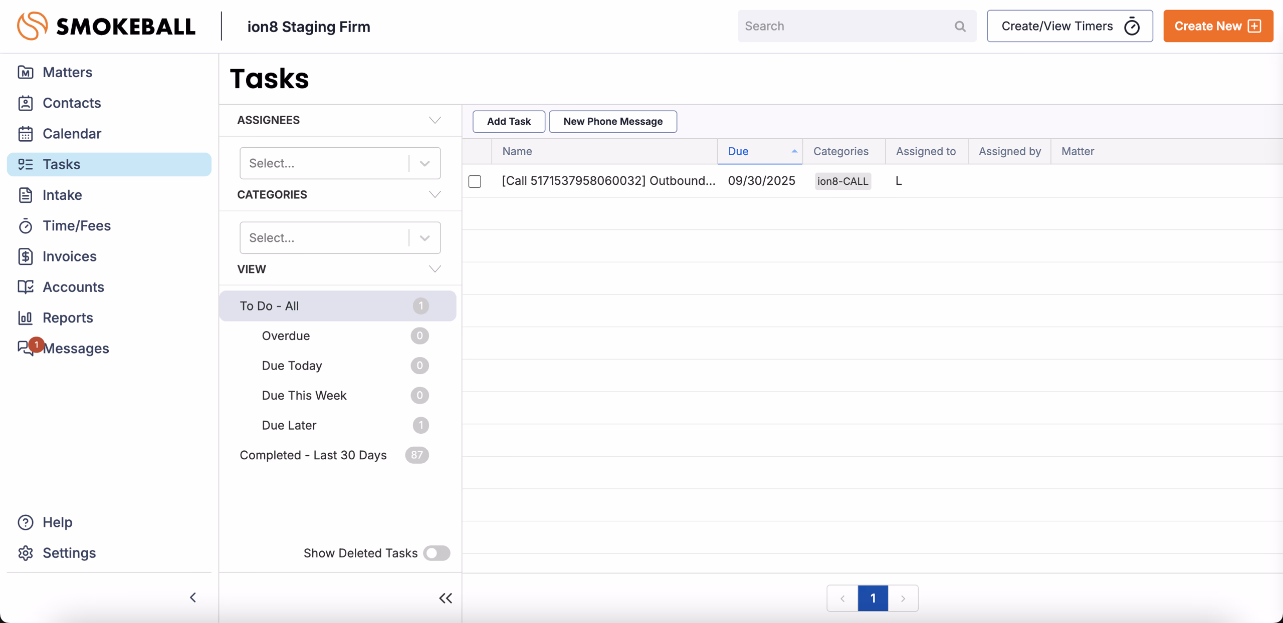 SMS logged as Memo in Smokeball Matter